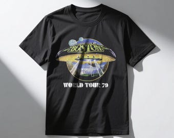 Camiseta retro del Boston World Tour 79, camiseta vintage de banda de rock, camiseta gráfica de concierto de los 70, regalo para fans de la música clásica