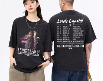 Camiseta de la gira de Lewis Capaldi 2026, camiseta de la gira por Reino Unido e Irlanda, merchandising de Lewis Capaldi, camiseta de concierto, regalo para fans, camiseta gráfica unisex.