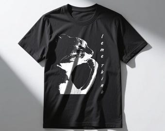 Camiseta con meme de gato "Leme Think", camiseta con estampado divertido de gato, camiseta unisex con humor viral de internet.