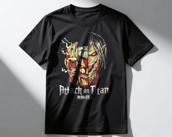 Camiseta gráfica de Attack on Titan Eren Yeager contra Titán / Ropa para fans del anime y el manga