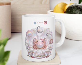 Cancer Mom Mug, Zodiac Mother's Day Gift, 3D Print Effect Coffee Mug, Cancer Mommy Birthday Gift, June July Birthday Mom, Moon Mom Gift