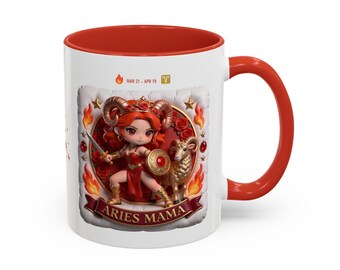 Aries Mama Mug, Mother's Day Gift for Aries Mom, Zodiac Coffee Mug, March April Birthday, Astrology Gift for Her