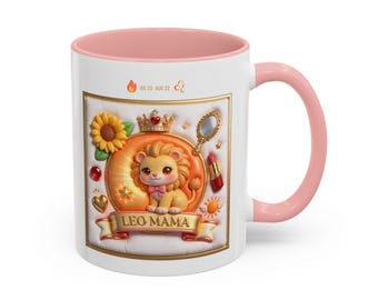 Leo Mom Mug, Zodiac Mother's Day Gift, 3D Print Effect Coffee Mug, Leo Mama Birthday Gift, July August Birthday Mom, Lion Mom Gift