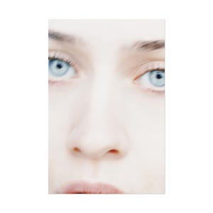 A close-up of a person's face, focusing on their eyes and nose.