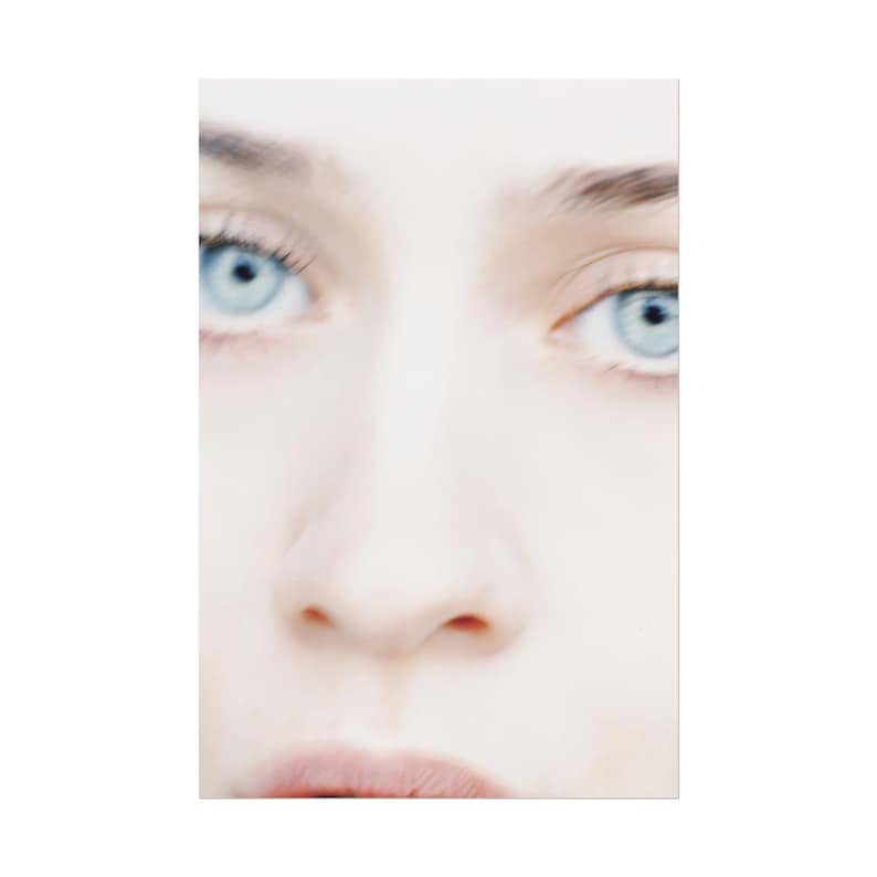 A close-up of a person's face, focusing on their eyes and nose.