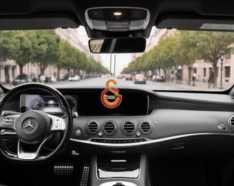 Galatasaray Car Pendant Logo Acrylic Printed Rearview Mirror Fan Gift Minimalist Design Strong Colors Gala Car Car Pendant Istanbul