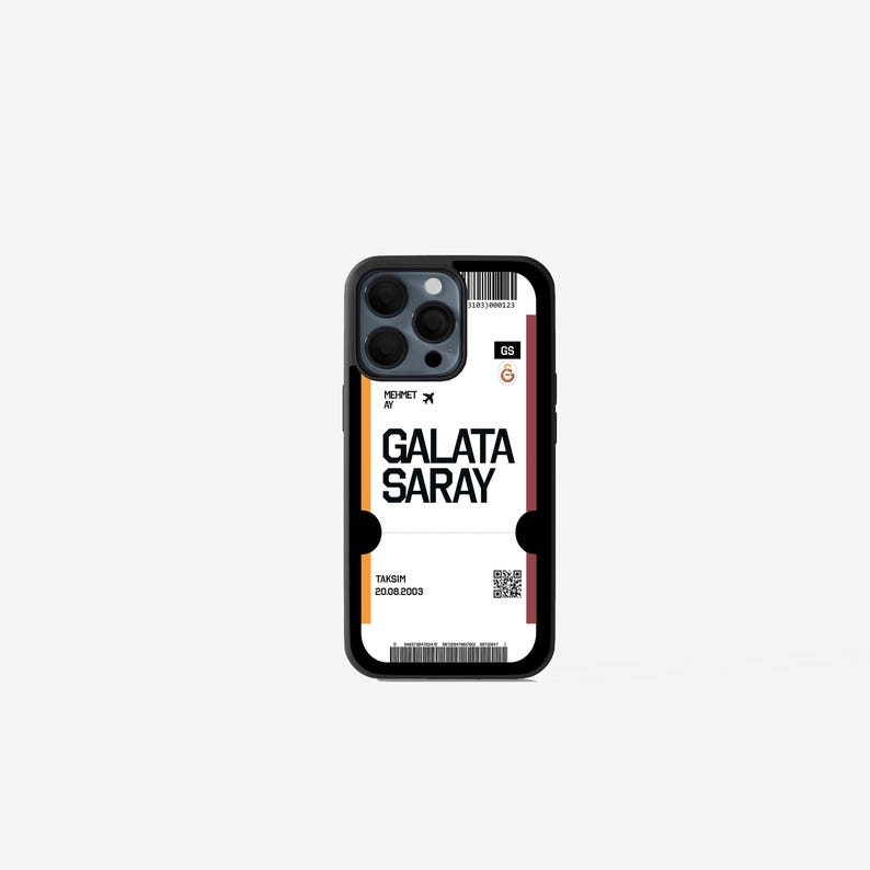Galatasaray Telefonskal Tröjdesign Röd Gul iPhone Samsung Fotbollsfanskal Fan Merchandise Gåva Cim Bom bild 1