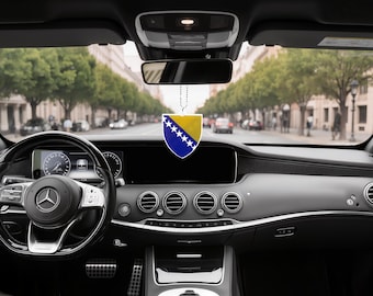 Bosnia Car Pendant Flag Acrylic Printed Rearview Mirror Gift Vibrant Colors Durable Pride Dzeko Car Pendant Chain Picture Football