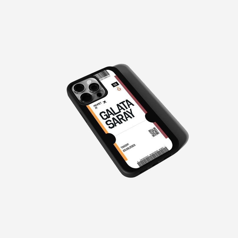 Galatasaray Telefonskal Tröjdesign Röd Gul iPhone Samsung Fotbollsfanskal Fan Merchandise Gåva Cim Bom bild 2