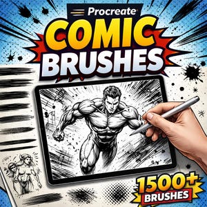 1500+ Procreate Comic Brushes | Manga, Inking, Shading, Sketch Pack (Digital Download)