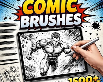1500+ Procreate Comic Brushes | Manga, Inking, Shading, Sketch Pack (Digital Download)