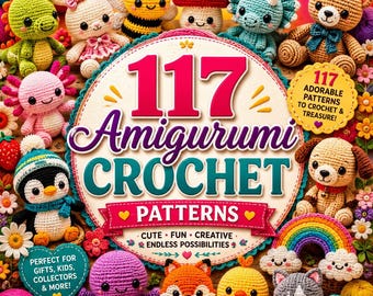 117 Amigurumi Crochet Patterns Bundle | Beginner Animals (PDF Pattern)