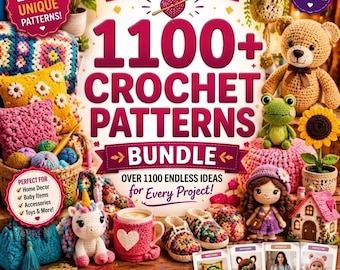 1100+ Crochet Patterns Bundle | Amigurumi Animals, Dolls, Blankets (PDF Patterns)