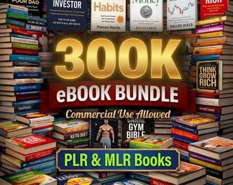 Paquete de 300.000 libros electrónicos con derechos de reventa (PLR), biblioteca digital con derechos maestros de reventa (descarga digital).