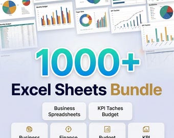 1000+ Excel Business Spreadsheet Templates | Finance, Budget, KPI (Digital Download)