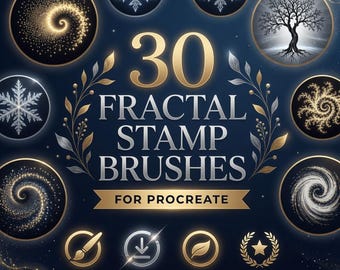 Fractal Stamp Brushes for Procreate | Abstract Geometry, Mandala Digital Art (Instant Download)