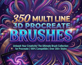 350 Multi-Line 3D Procreate Brushes | Depth, Optical Illusion, Texture Line Art