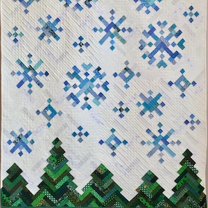 PDF Quilt Pattern -- Digital Pattern for New Slant on Snowflakes quilt; Christmas quilt; holiday quilt