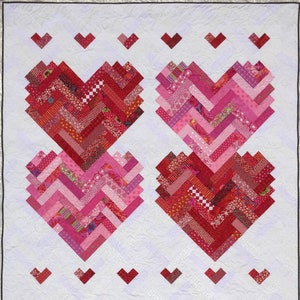 PDF Quilt Pattern Modèle numérique pour la nouvelle courtepointe Slant on Hearts image 1