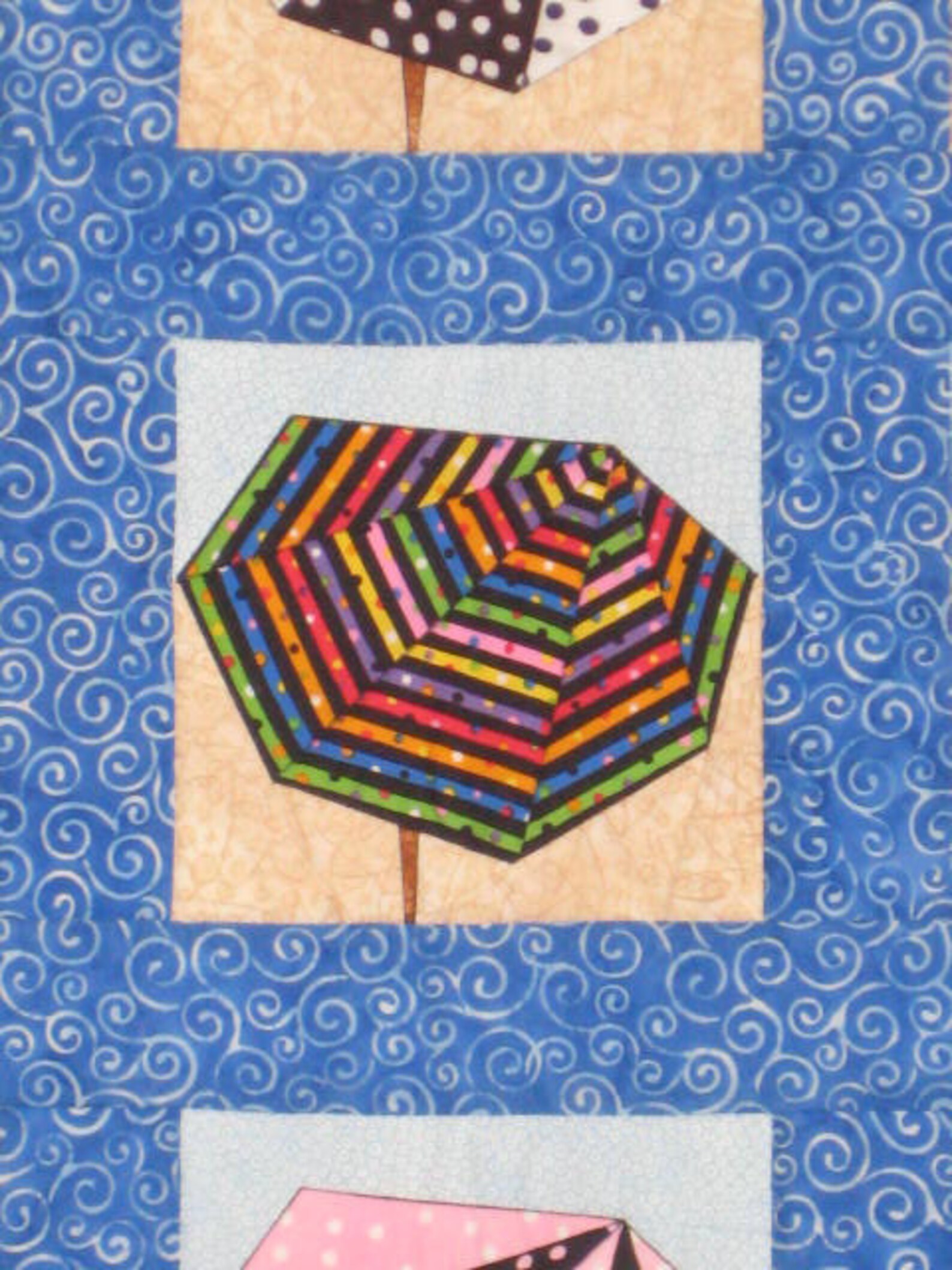 Beach Umbrellas 2 wall quilt Etsy