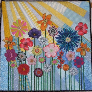 Quilt Pattern -- Paper Pattern for Whimsical Garden wall quilt