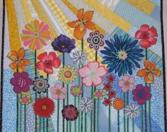 Quilt Pattern -- Paper Pattern for Whimsical Garden wall quilt