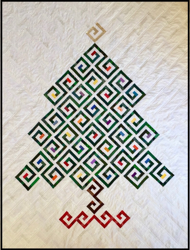 PDF Quilt Pattern Modèle numérique pour New Slant sur une courtepointe Old Tradition Sapin de Noël courtepointe de vacances image 1