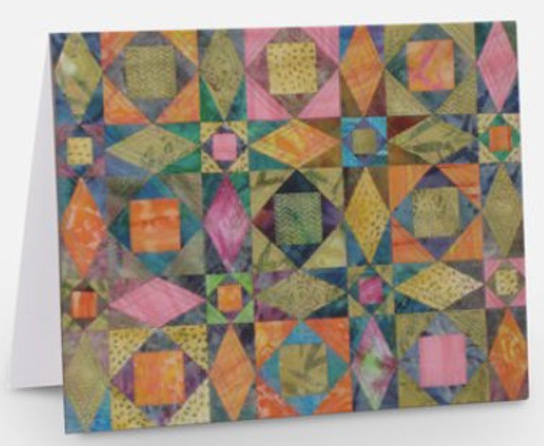 Set of 10 Jewel Box Quilt Note Card (folded) - Etsy