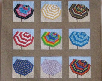 Beach Umbrellas #4 wall quilt