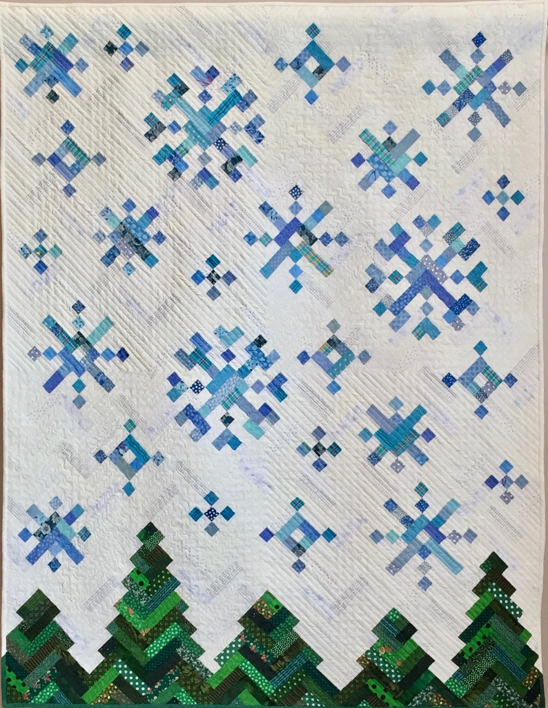 PDF Quilt Pattern Digital Pattern for New Slant on Snowflakes quilt Christmas quilt holiday quilt image 1