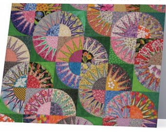 Set of 10 Sheila's Garden quilt note cards (folded)