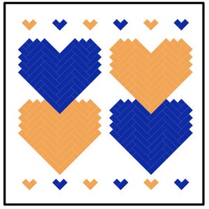 PDF Quilt Pattern Digital Pattern for New Slant on Hearts quilt image 6