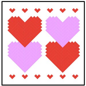 PDF Quilt Pattern Digital Pattern for New Slant on Hearts quilt image 5