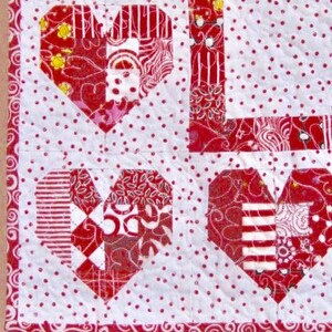 PDF Quilt Pattern Digital Pattern for Log Cabin Heart wall quilt pdf image 3