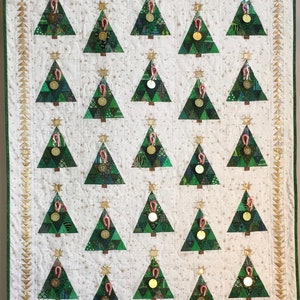 Quilt Pattern -- Paper Pattern for Countdown to Christmas quilt; Christmas tree; holiday quilt; advent calendar