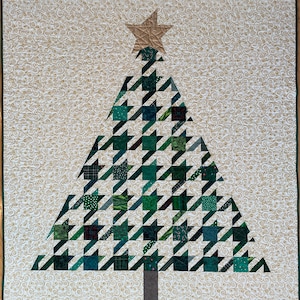 PDF Quilt Pattern -- Digital Pattern for Houndstooth Holiday quilt