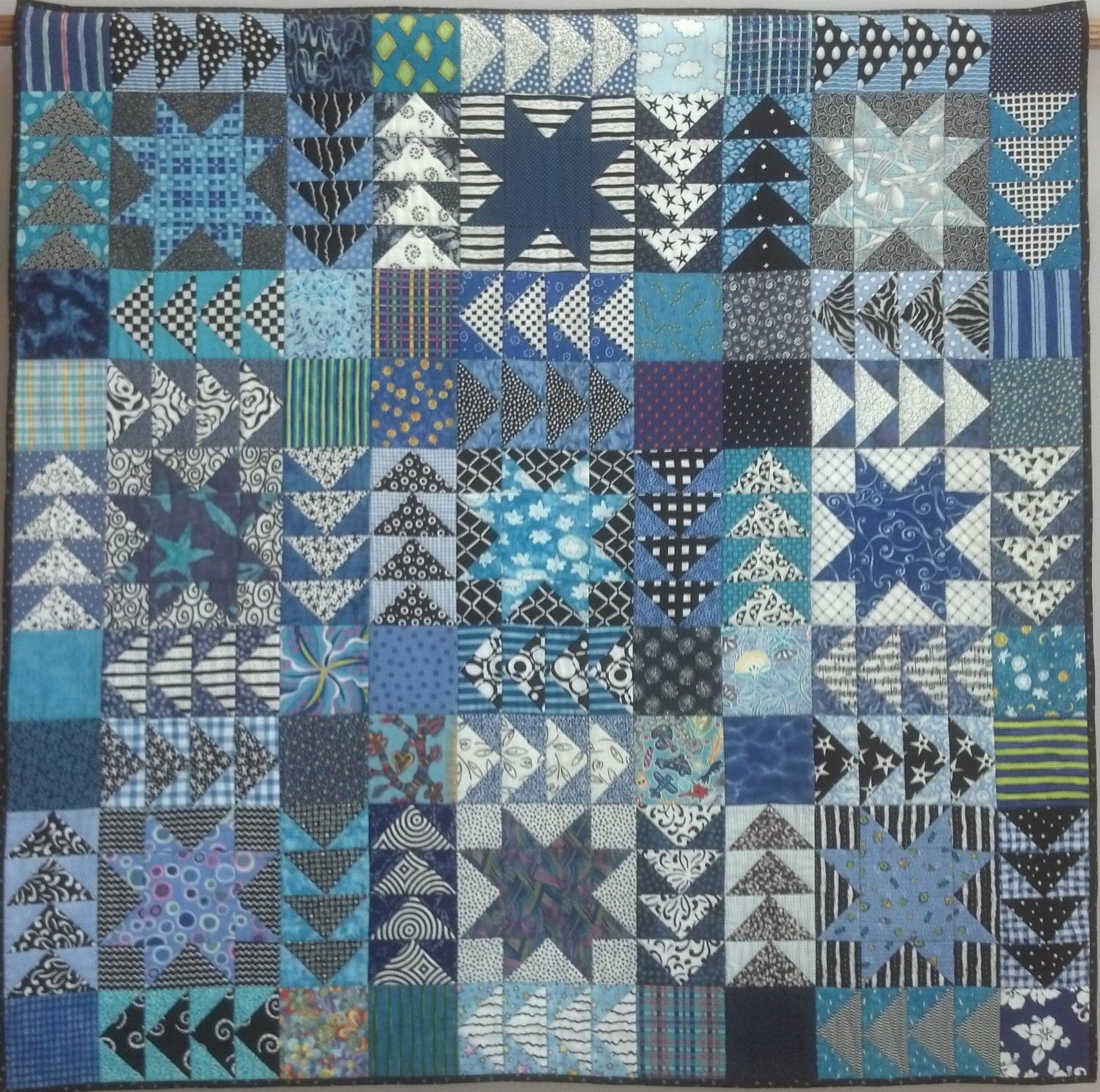 Black and on sale blue quilt