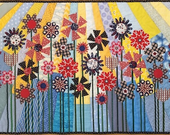 Victory Garden wall quilt (Whimsical Garden #12)