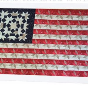 Set of 10 American Flag quilt note cards (folded)