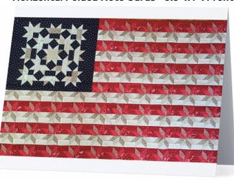 Set of 10 American Flag quilt note cards (folded)