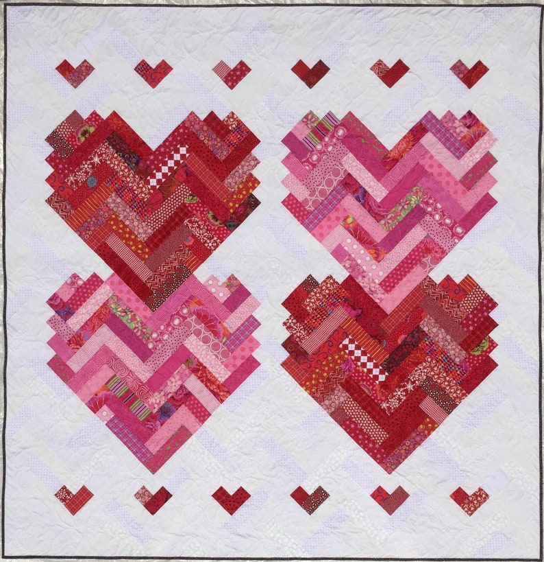 PDF Quilt Pattern Digital Pattern for New Slant on Hearts quilt image 1