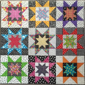 Quilt Pattern -- Paper Pattern for Seeing Stars quilt