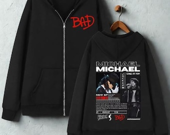 Sudadera con capucha y cremallera de Michael Jackson, estilo vintage Y2K, ropa urbana, sudadera con capucha extragrande con estampado gráfico, unisex, sudadera gótica, regalo para fans de MJ