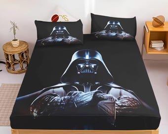 Dark Space Villain Bedding Set Fitted Sheet With Pillowcases Sci Fi Bedroom Decor Galaxy Bed Linen Kids Teen Room