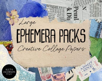 Vintage Ephemera Paper Bundle: Collage & Junk Journal Supplies