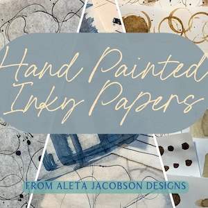 Hand Painted Inky Papers | Collage, stained papers, ephemera, junk journal, art journal, paper craft, mixed media, scrap, upcycled paper