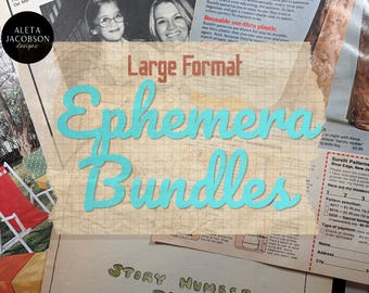 Large Format Vintage Ephemera Bundle | Magazine Pages, Sheet Music, Junk Journal Kit