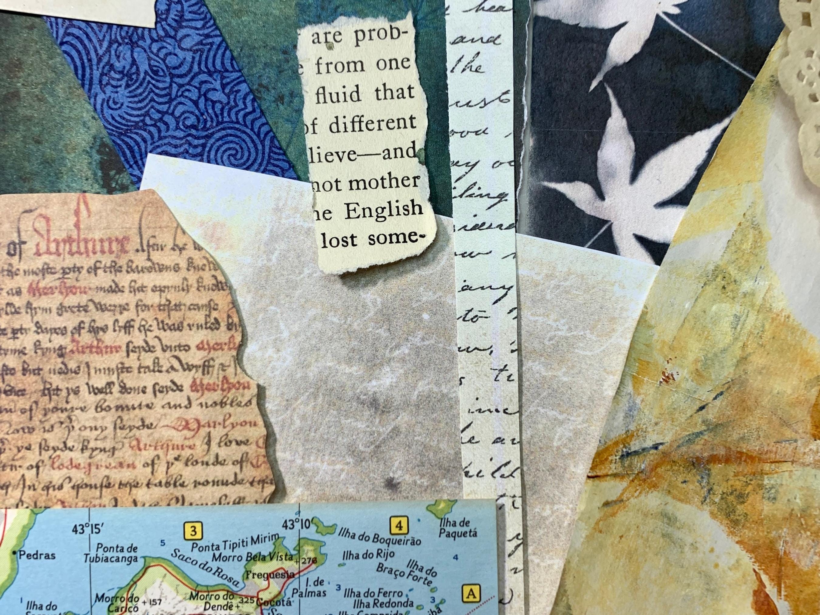 Vintage Ephemera Collage Paper Bundle: Art Scraps, Postage Stamps - Etsy