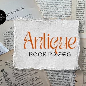 Antique Book Pages | Collage, vintage book pages, ephemera, junk journal, art journal, paper craft, mixed media, scrap, custom paper