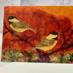 Autumn Chickadees | Birthday Card, Autumn Card, Fall Card, Thank You Card, Blank Card